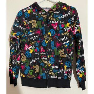 Total Girl PEACE Rainbow Jacket — LARGE — NWOT